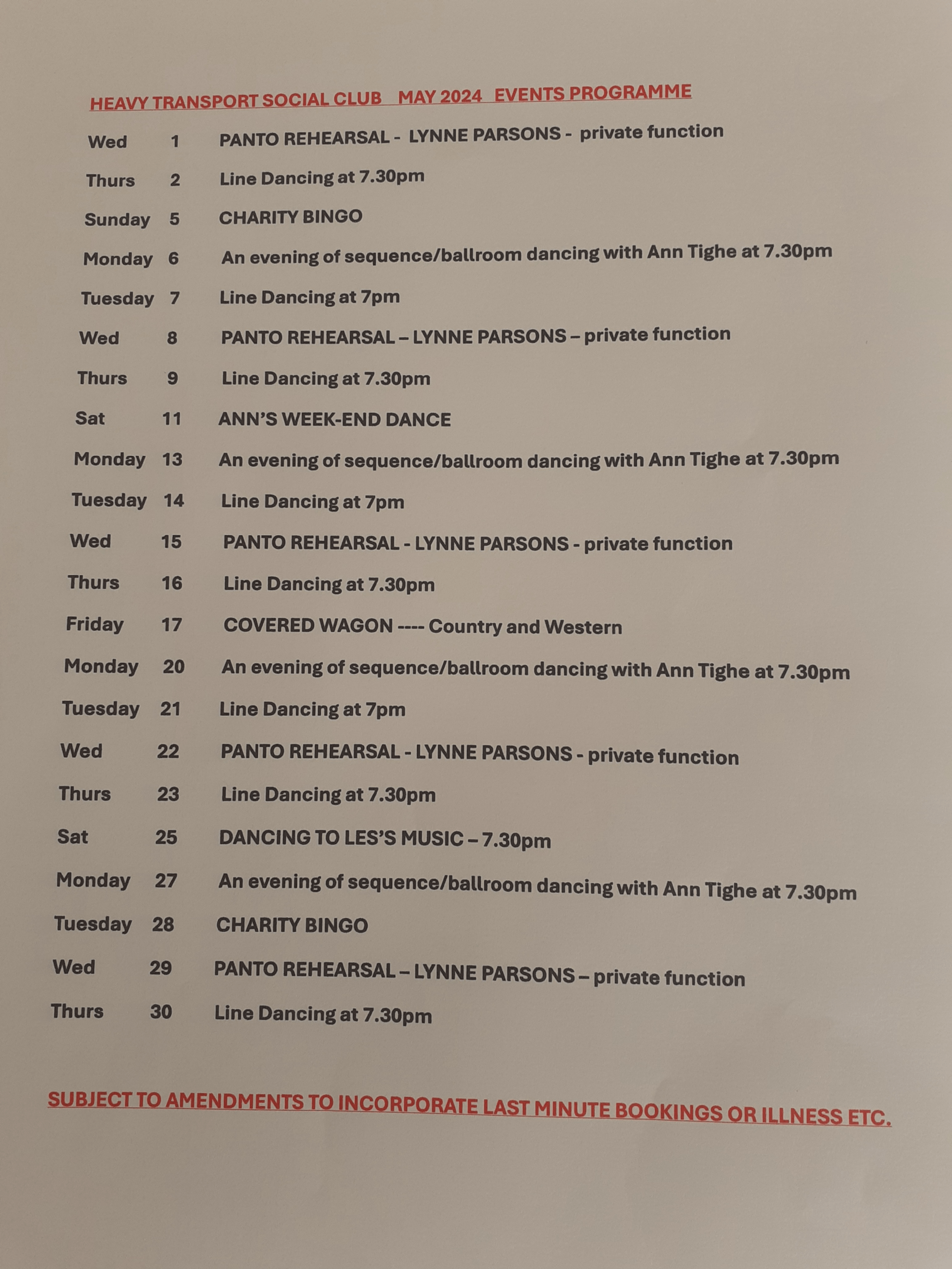 April 2024 events schedule
